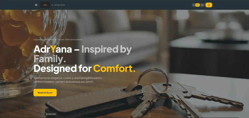 AdrYana — captură a website-ului
